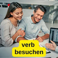 Besuchen Konjugation im Präsens mit Beispielen auf Deutsch