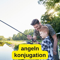 Angeln Konjugation im Deutschen mit Beispielen und allen Zeitformen